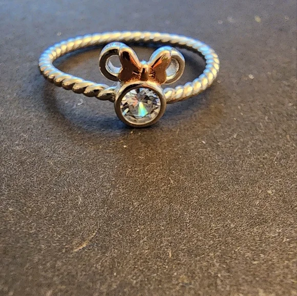 Minnie Mouse Braided Rose Gold Bow Size 8 925 Ring - Picture 2 of 9